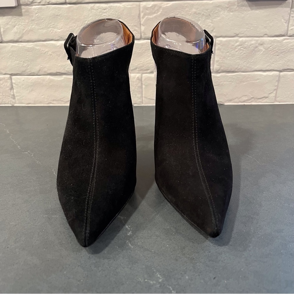 NEW Topshop sz 6.5 Jest black suede pointy heels - Picture 7 of 15